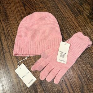 NORDSTROM cashmere beanie and gloves set